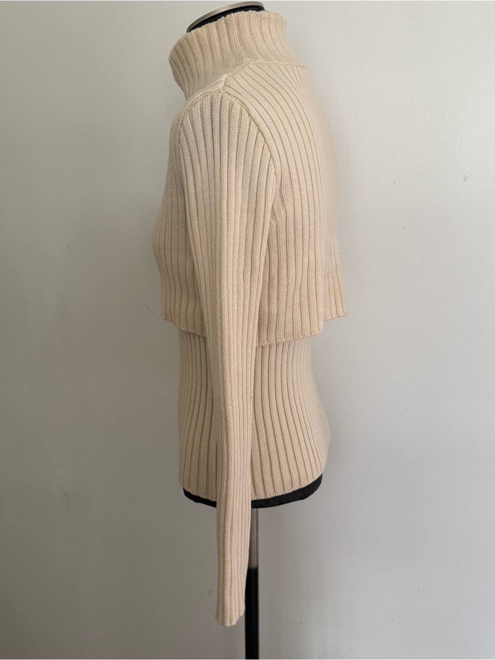 Mango Cream Ribbed Turtleneck Sweater - Picture 9 of 13